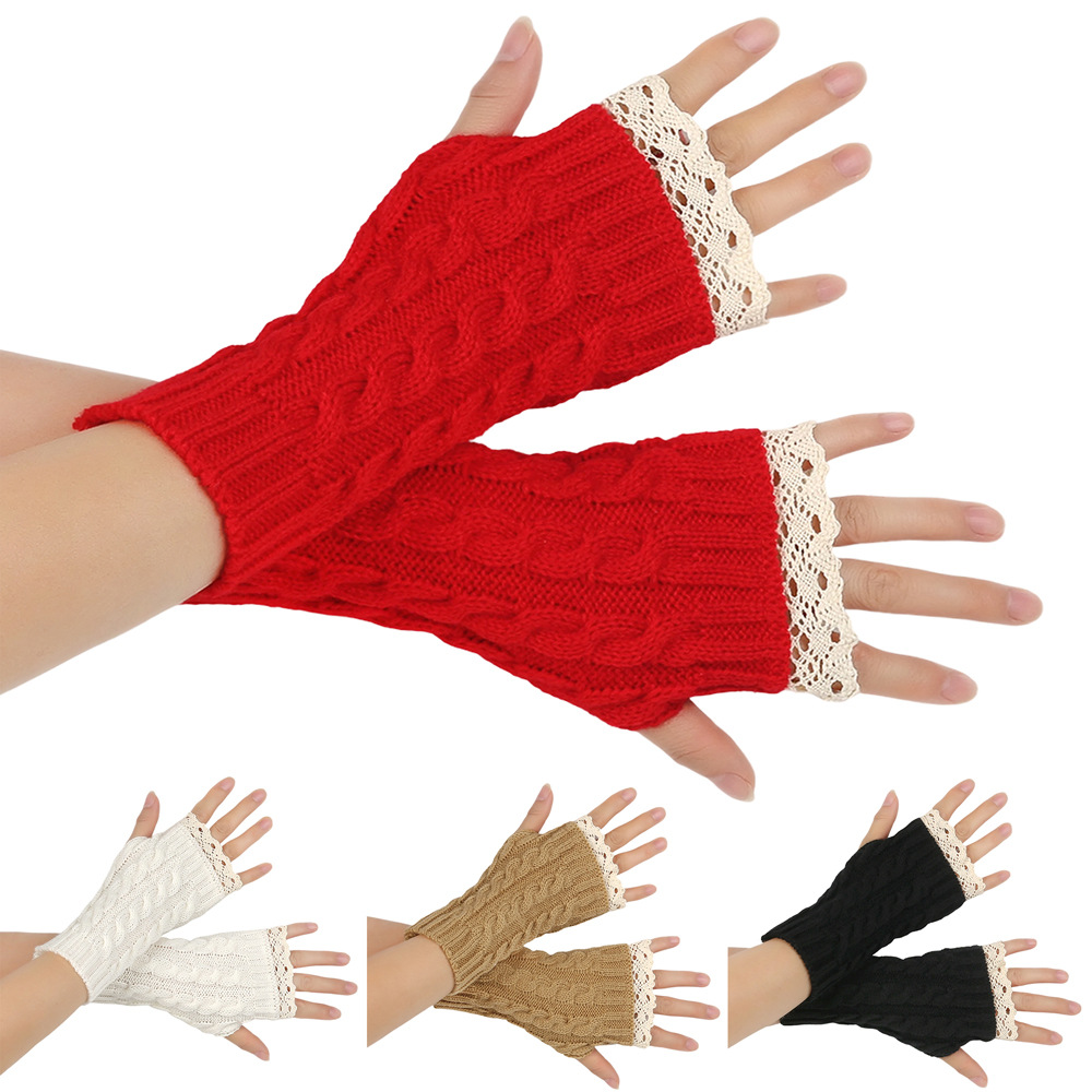 Fingerless Glove Knit - Guantes sin dedos de encaje para