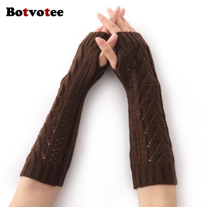 Fingerless Glove Knit - Botvotee para Mujer, Guantes de Invierno