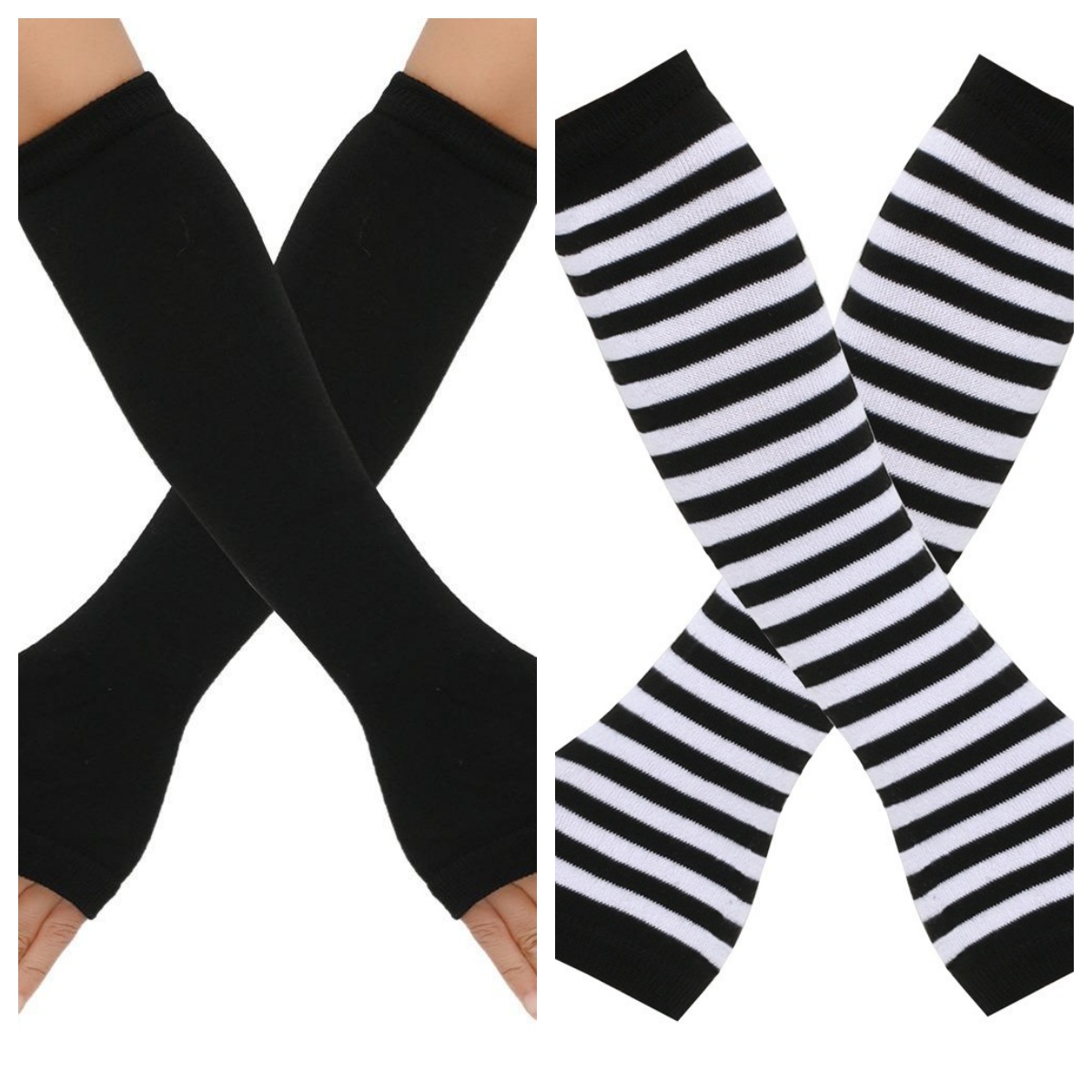 Fingerless Glove Knit - 2 pares de guantes largos sin