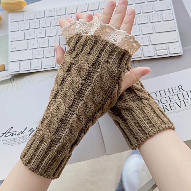 Guantes sin dedos de encaje pa - Fingerless Glove Knit reseña y precio