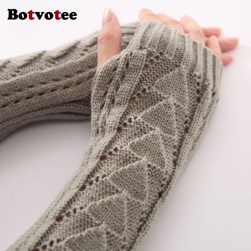 Botvotee para Mujer, Guantes d - Fingerless Glove Knit reseña y precio