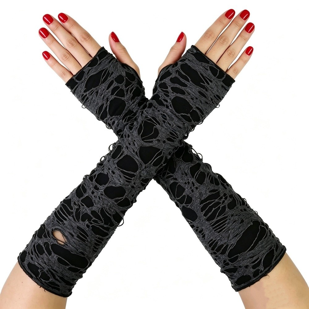 Guantes largos estilo punk, es - Fingerless Glove Knit reseña y precio