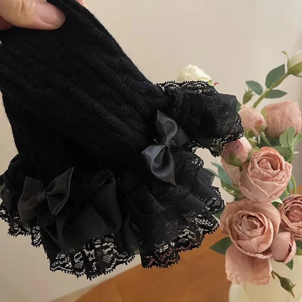 1 par de guantes de encaje con - Fingerless Glove Knit reseña y precio
